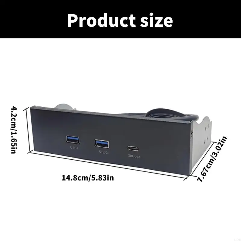 Y3nd 5,25 -дюймовый концентратор передней панели залива с портом USB3.2 и типа C для использования Office PC Использование (art.: 3920ccb14f7c5) - 3920ccb14f7c5