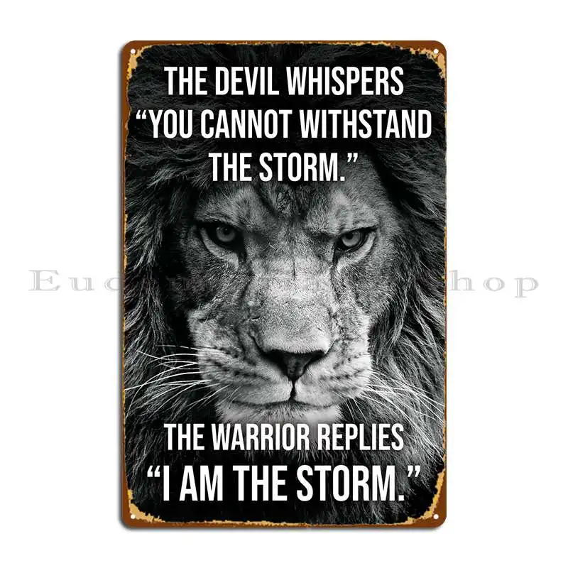 Искусственный металлический постер Warrior I Am The Storm