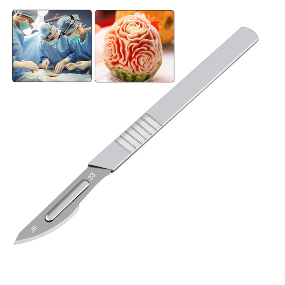 10pcs11 #23 # лезвия Хирургического скальпеля из углеродистой стали + 1 шт. ручной скальпель, искусственный Хирургический нож, нож для резьбы