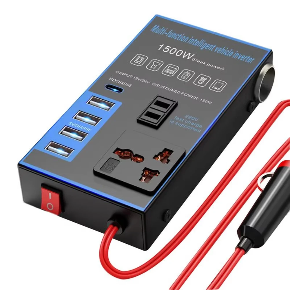 Фото Преобразователь постоянного тока в переменный ток, USB-разъем для зарядки, дорожный источник питания, компактный размер, возможность быстрой зарядки для устройств №2