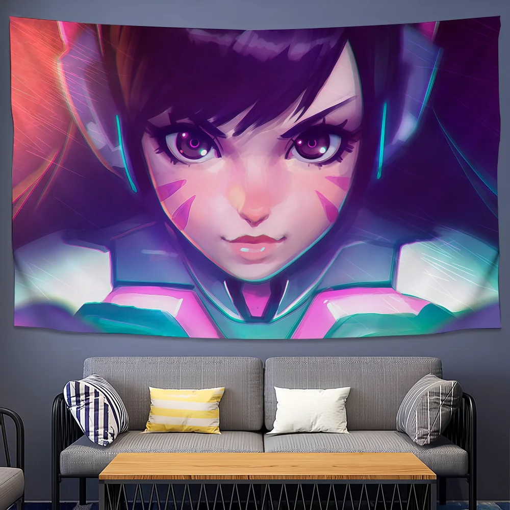 Фото Игра O-Overwatch DVa флаг для кемпинга на открытом воздухе, бара, пикника, вечеринки, украшения дома, баннер №5