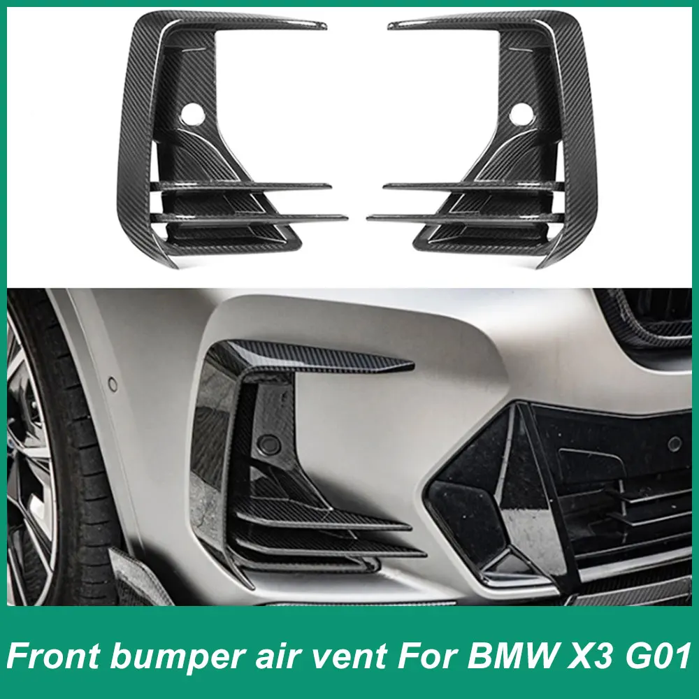 Для BMW X3G01G08 IX3 BEV 2022, решетка переднего бампера, вентиляционная крышка, украшение, сухое углеродное волокно, обновленный комплект кузова, противотуманная крышка Iamp