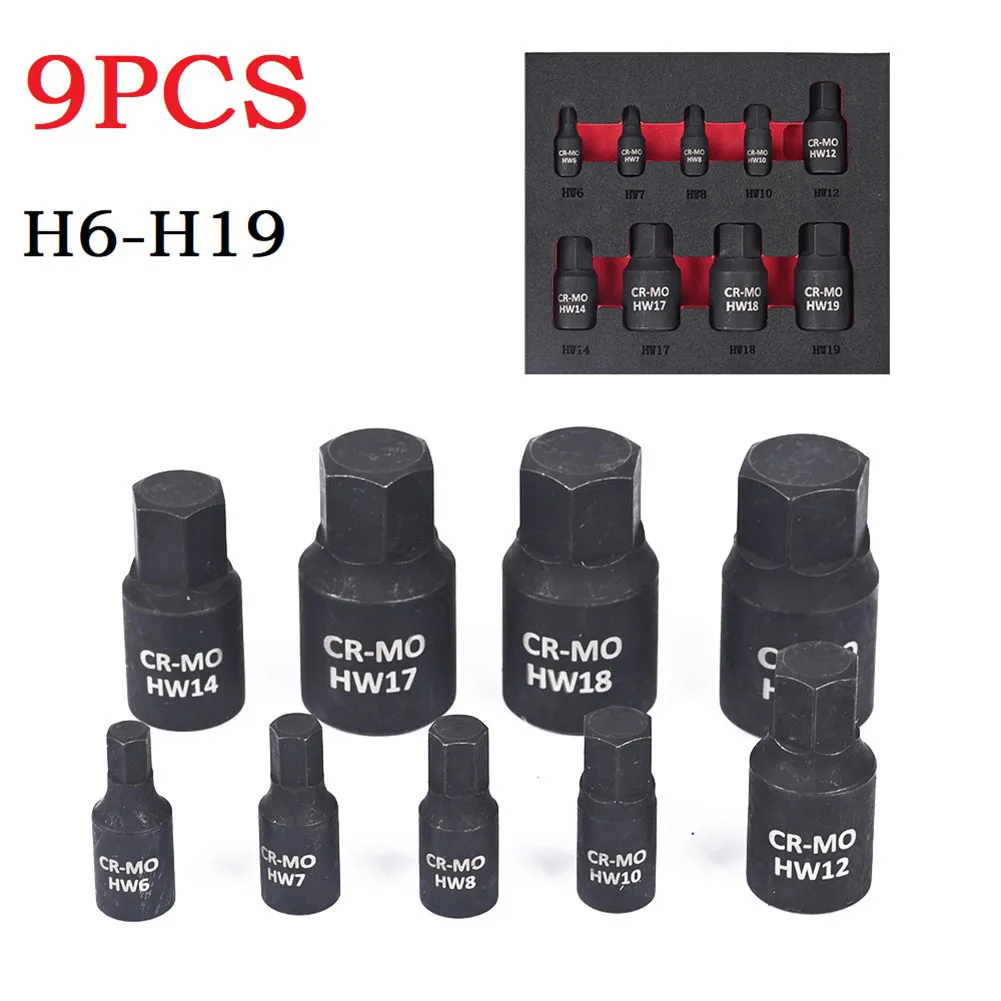 9 шт., шестигранные отвертки H6 H7 H8 H10 H12 H14 H17 H18 H19