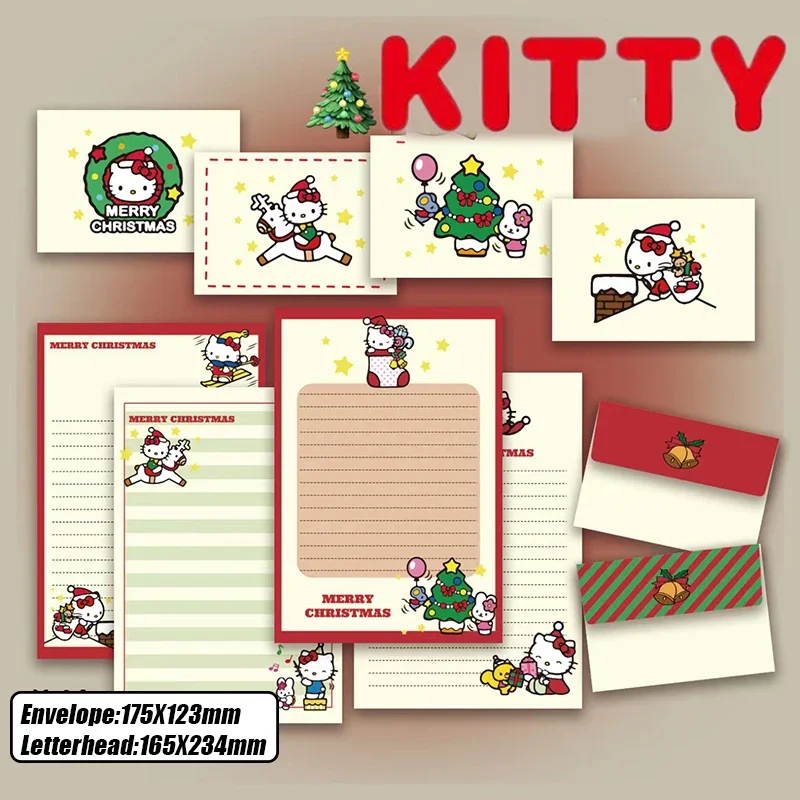 4 шт. Sanrio Hello Kitty конверты с фирменным бланком бумажный оконный конверт свадебное приглашение милая поздравительная открытка DIY открытка канцелярские принадлежности