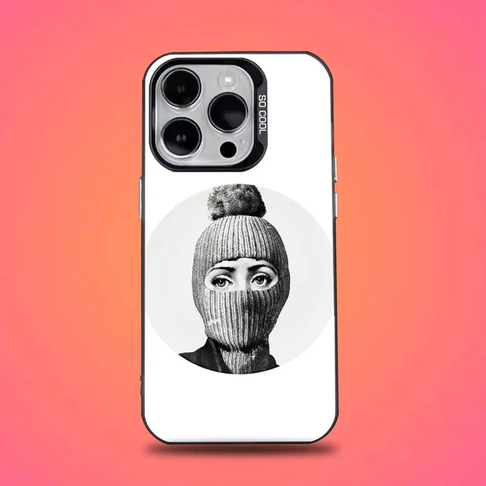 Фото Чехол для телефона Face Art P-Piero F-Fornasetti для iPhone 16,15,14,13,12,11, Mini, Pro, E, SE4, XS, MAX Black Candy Matte Cover №5