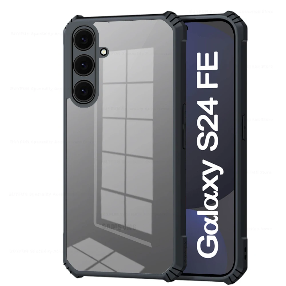 Для Samsung Galaxy S24 FE чехол с рисунком шин, прозрачный акриловый чехол Sumsung Smsung S24 FE S 24FE 5G, защита камеры, противоударные чехлы