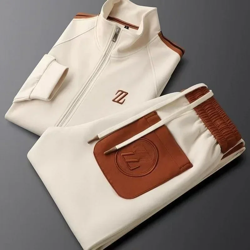 Новый Lente Herfst Mode Geborduurd LOGO Heren Sport- en Vrijetijds Broek 2-delige set Jeugd Street Party Merk Heren Sets