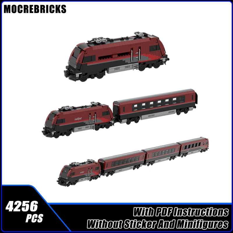 MOC City BB104872 OBB Железнодорожный поезд, пассажирская карета, строительный блок, набор моделей, набор кирпичей, игрушки-головоломки для мальчиков, подарок на день рождения