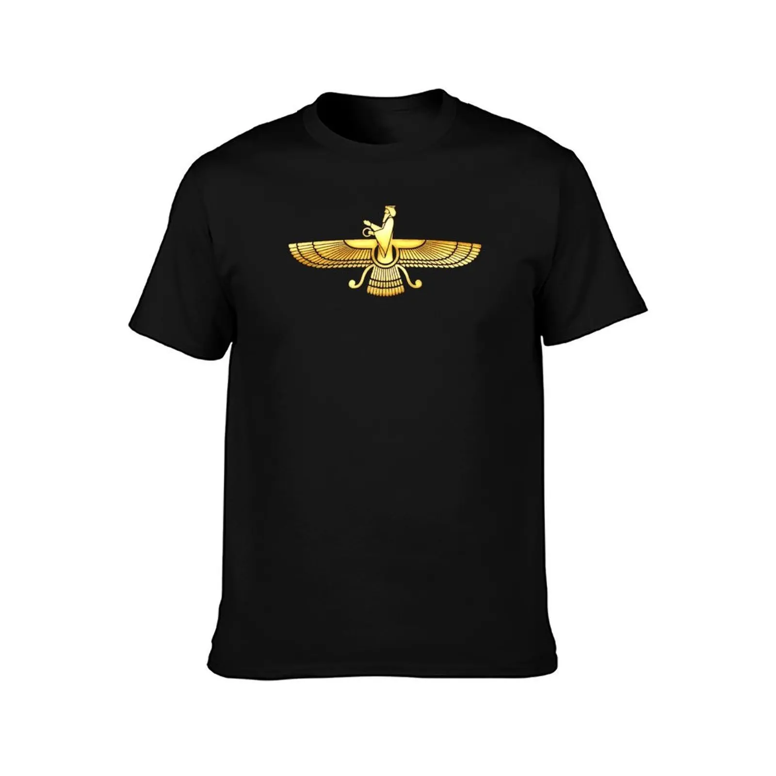 Фото Faravahar, Winged Sun, Zoroaster, Персидский символ, футболка Lucky Charm, летний топ, винтажная футболка с рисунком, мужская футболка с короткими рукавами №2