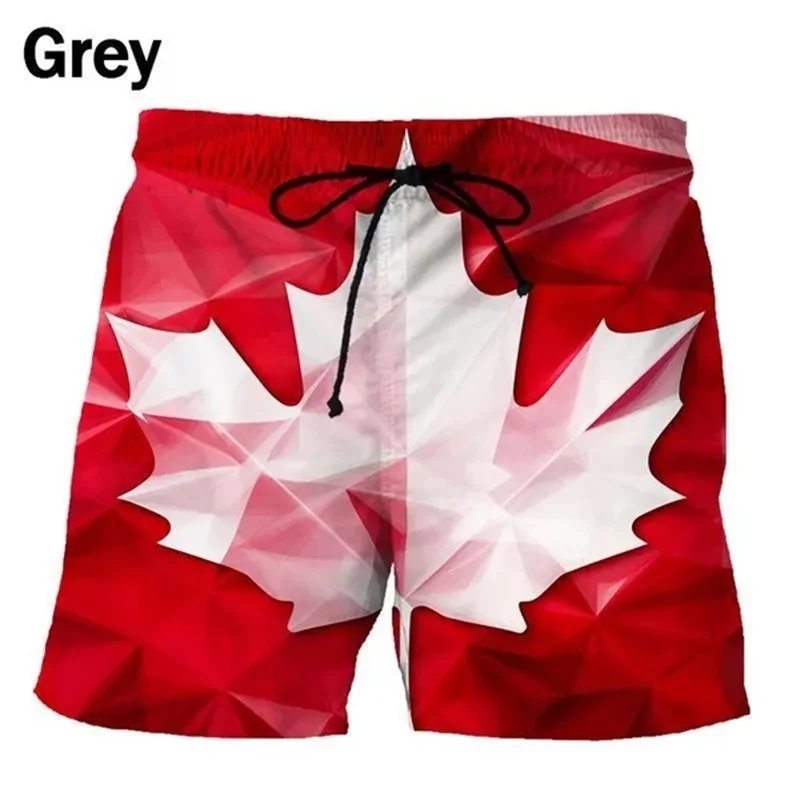 Фото Пляжные Шорты I Love Canada с креативным рисунком, мужские повседневные пляжные шорты с 3D-принтом, мужские плавки с графикой на День Канады №2