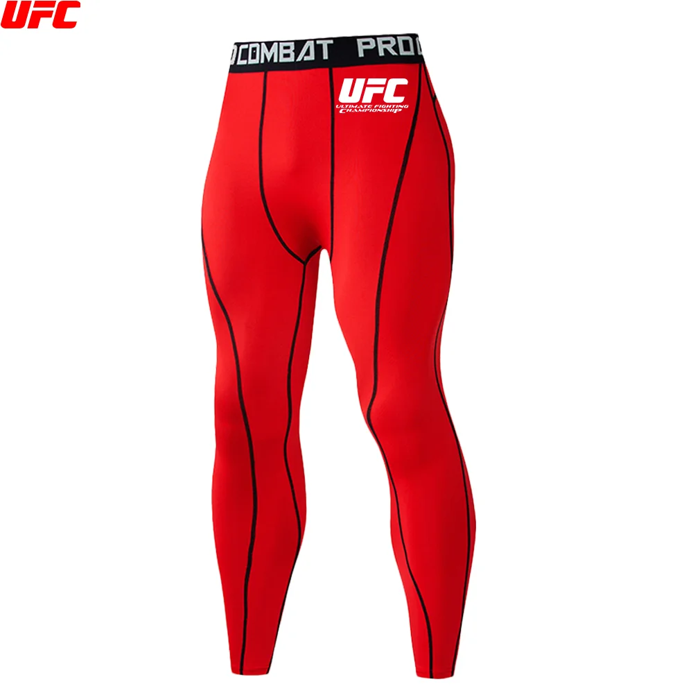 Фото Колготки для бега UFC, мужские шорты, спортивные леггинсы, компрессионные брюки для бега, фитнеса, тренажерного зала, длинные брюки, узкие шорты для йоги, тонкие летние №4