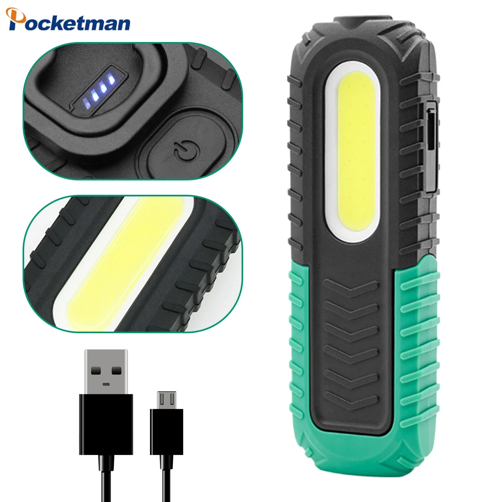 Портативный USB перезаряжаемый рабочий фонарь, уличные фонари для кемпинга, фонарик с магнитным крючком, лампа для авторемонта, супер яркий фонарь