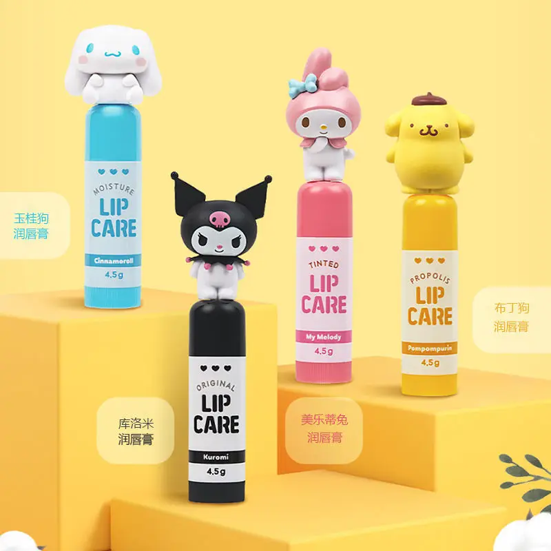 Мультяшная Sanrioed My Melody Kuromi детская помада Ins Девочка Сердце кавайная увлажняющая защита губ против потресканий праздничный подарок