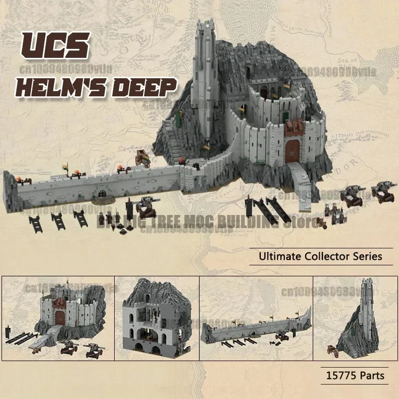 Фото Сцена фильма UCS Шлем Глубокий MOC Строительные блоки Знаменитый замок DIY Сборка Технология Кирпичи Коллекция Модель Игрушки Рождественские подарки №3