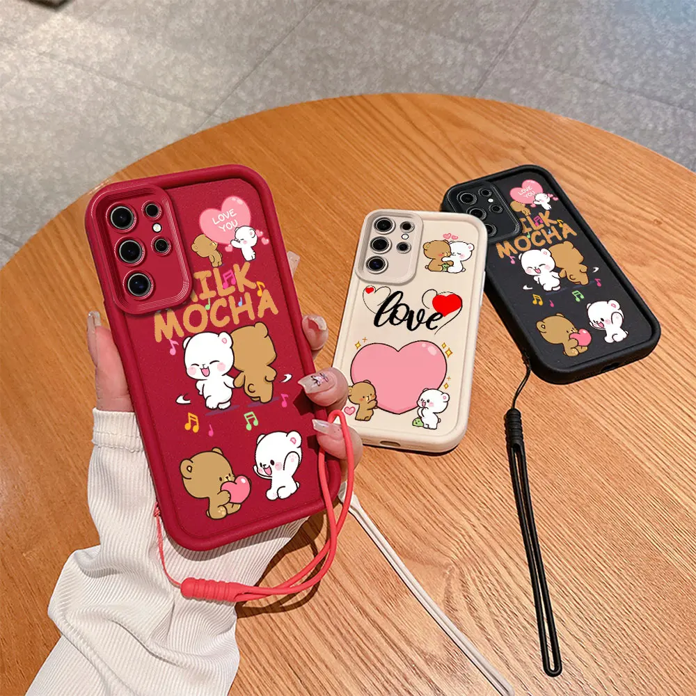 Фото Милый мультяшный чехол с пандой для телефона Dudu Bubu для Huawei P20 P30 P40 P50 Mate 20 30 40 Pro Nova 7 9 10 SE, мягкий чехол с ремешком на руку №2