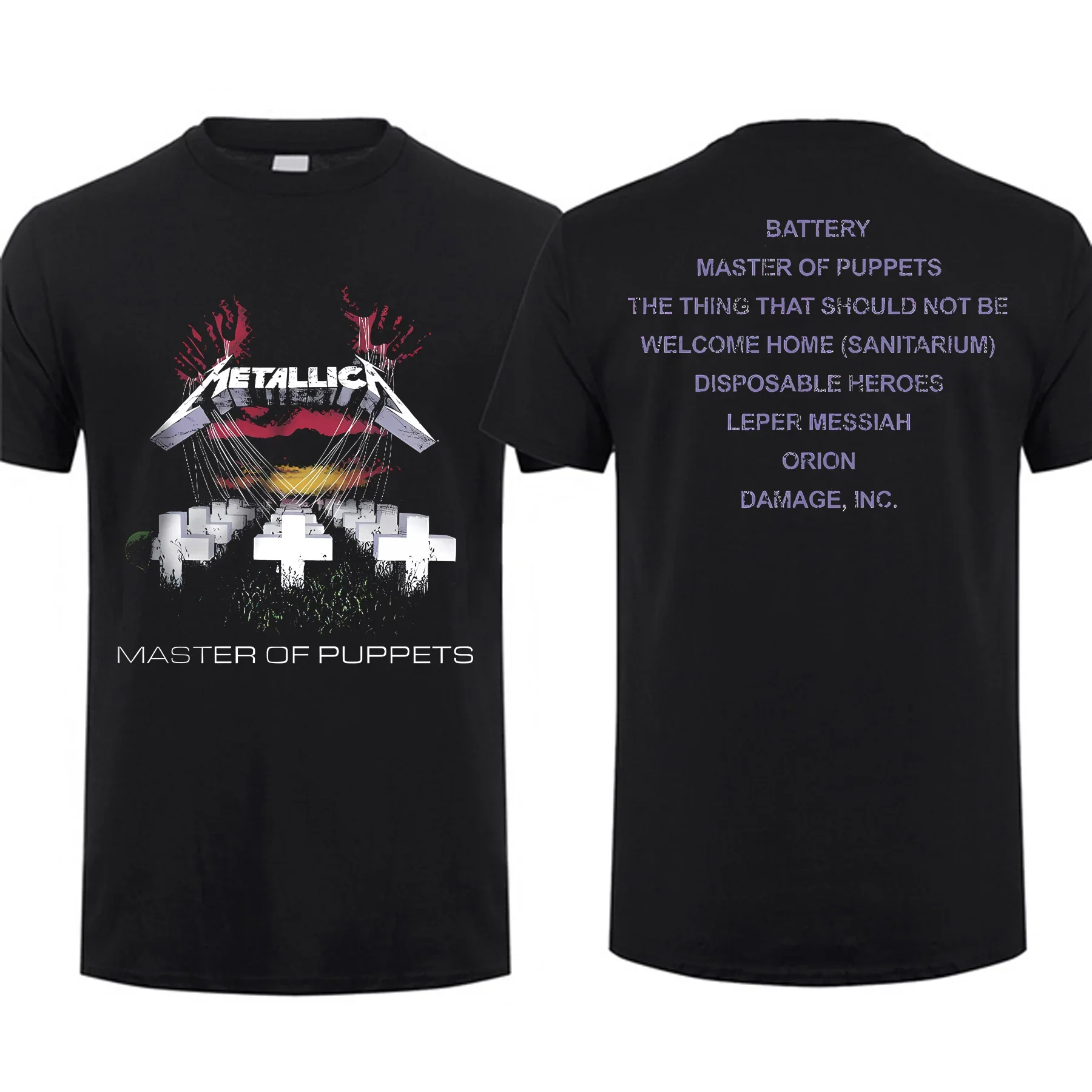 2023 Модные мужские футболки Master of Puppets, черная футболка от Metallicat, Повседневная футболка большого размера из дышащей ткани