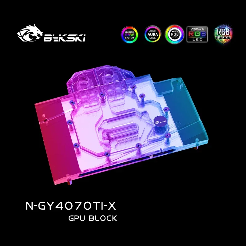 Фото Блок графического процессора Bykski для Galax RTX 4070 Ti Super EX, белый/металлический Master OC / EX Gamer v2, видеокарта с водяным охлаждением №4