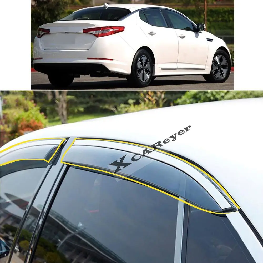 Стикер для кузова KIA K5 2011 2012 2013 2014 2015, пластиковое стекло, ветрозащитный козырек, защита от дождя/Солнца, запчасти на вентиляционное отверстие