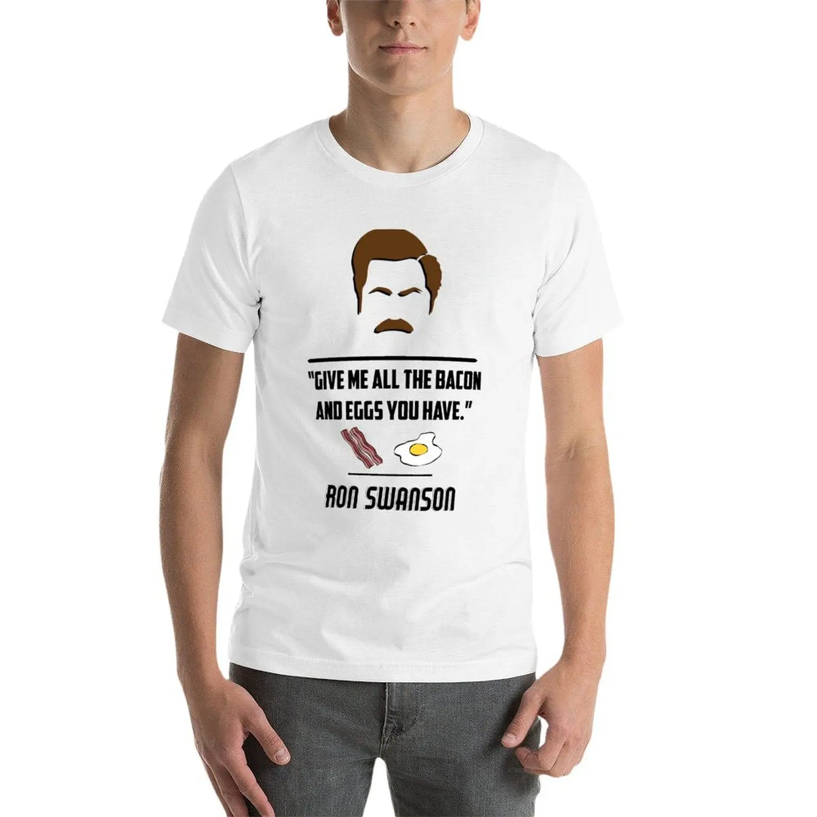 Фото Футболка Ron Swanson, мужская футболка, мужская футболка из 100% хлопка, футболка люксового бренда №4