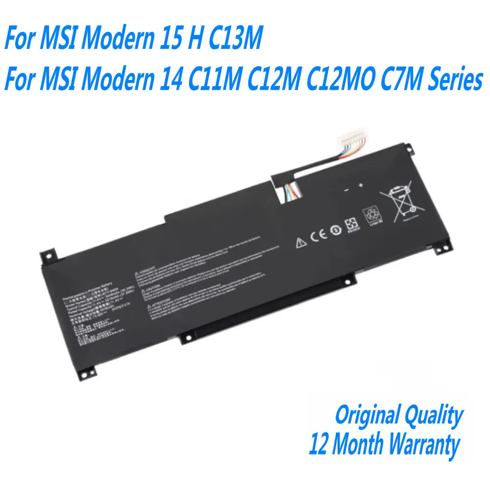 11,4 В 3448 мАч/39,3WH BTY-M494 Аккумулятор для ноутбука MSI Modern 15 H C13M для MSI Modern 14 C11M C12M C12MO C7M Series 3ICP5/71/74