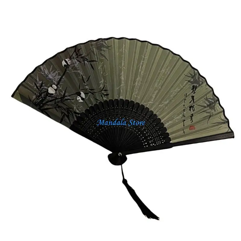 Фото U2JC Handheld Fan Fan с китайской традиционной картиной фанат каллиграфии для фаната танца на открытом воздухе №4