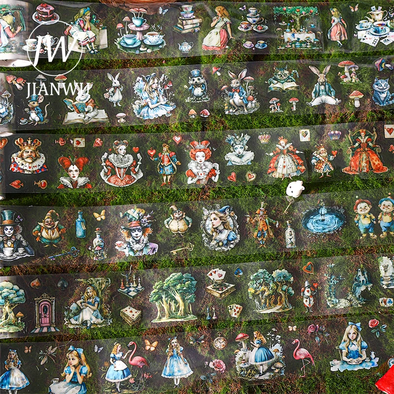 JIAANWU 50 мм * 200 см Alice Tea Room Series винтажный персонаж пейзажный материал коллаж ПЭТ лента креативный журнал канцелярские принадлежности