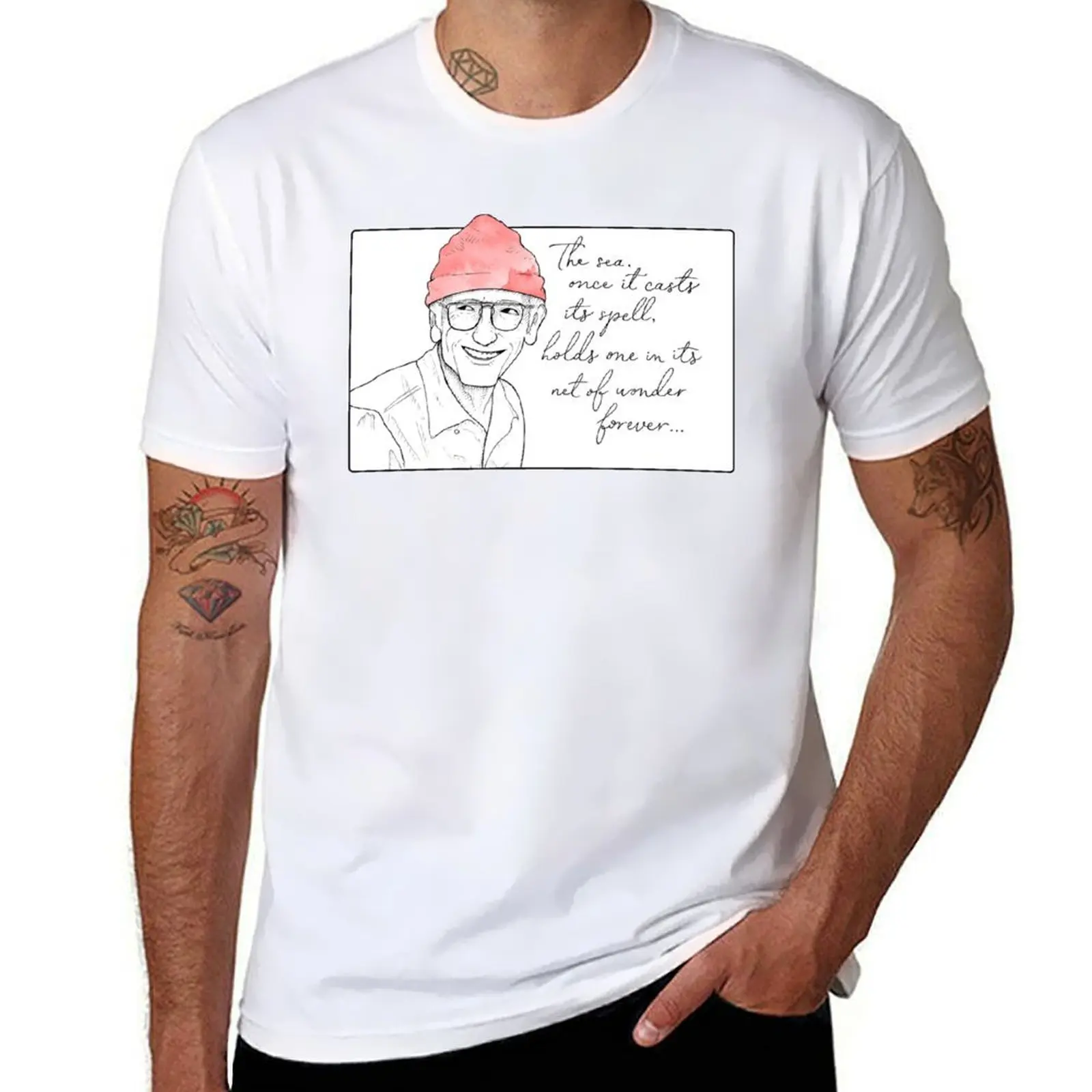 Футболка Jacques Cousteau мужская футболка хлопковая футболка для мужчин футболка