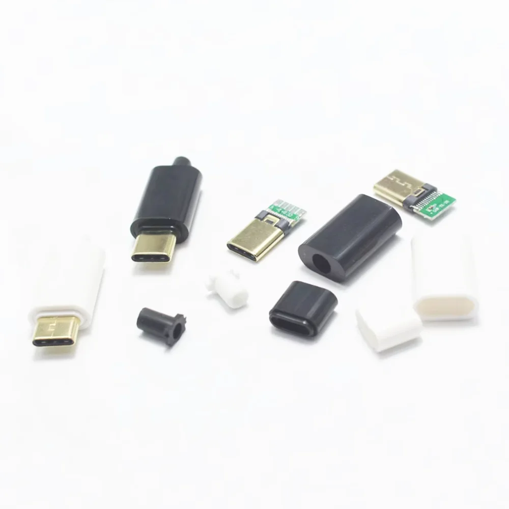 NinthQua 2 комплекта OTG USB 3.1 Type-C 5-контактный позолоченный для DIY Двусторонняя вилка Линия зарядки данных для телефона для кабеля OD 3,0 мм2 4 в 1