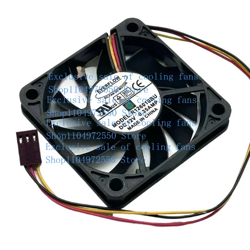 Для EVERFLOW R. 126010 BU DC 12 В 0,35 А 60x60x10 мм 3-проводной охлаждающий вентилятор для сервера
