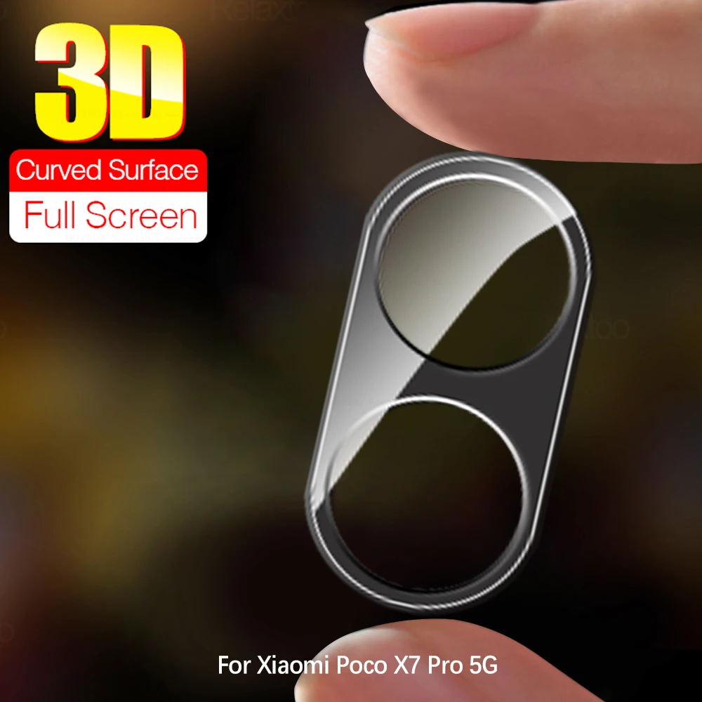 1-3 шт. 3D закаленное стекло для камеры Xiaomi PocoX7 Pro 5G, черная крышка объектива на Poxo Little X7Pro PocoX7Pro X 7 Pro 7Pro