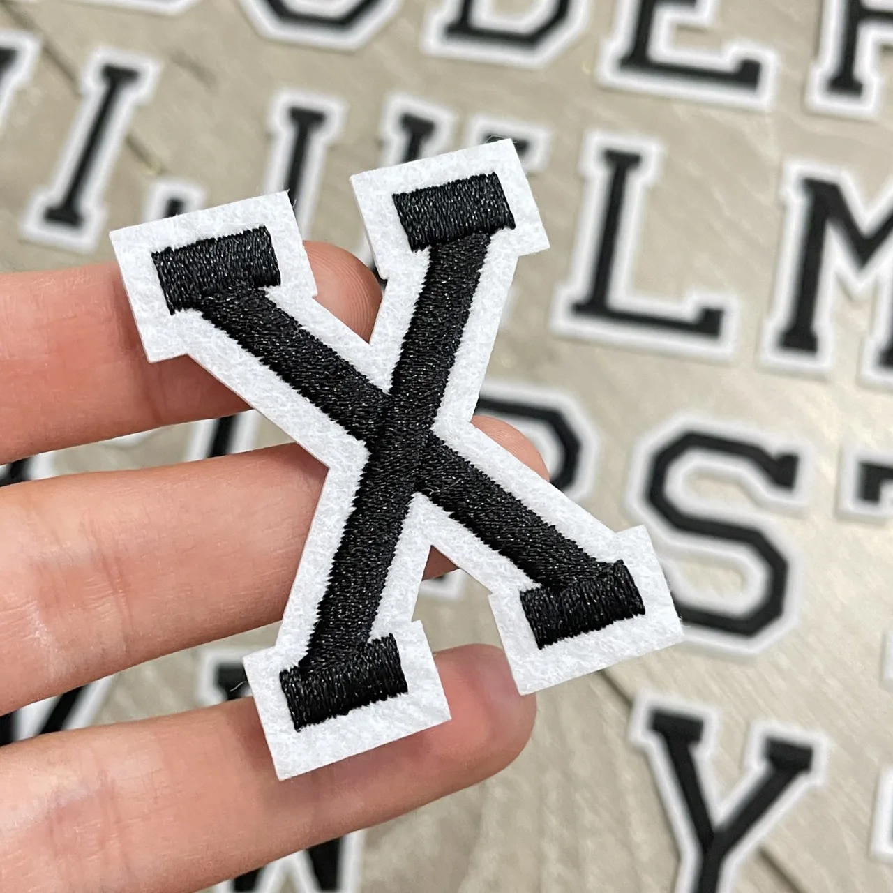 5CM Black Embroidered Patch Iron on Letter Patches for Clothing Alphabet ABCD EFG HIJK LMN OPQ RST UVW XYZ for DIY Accessories