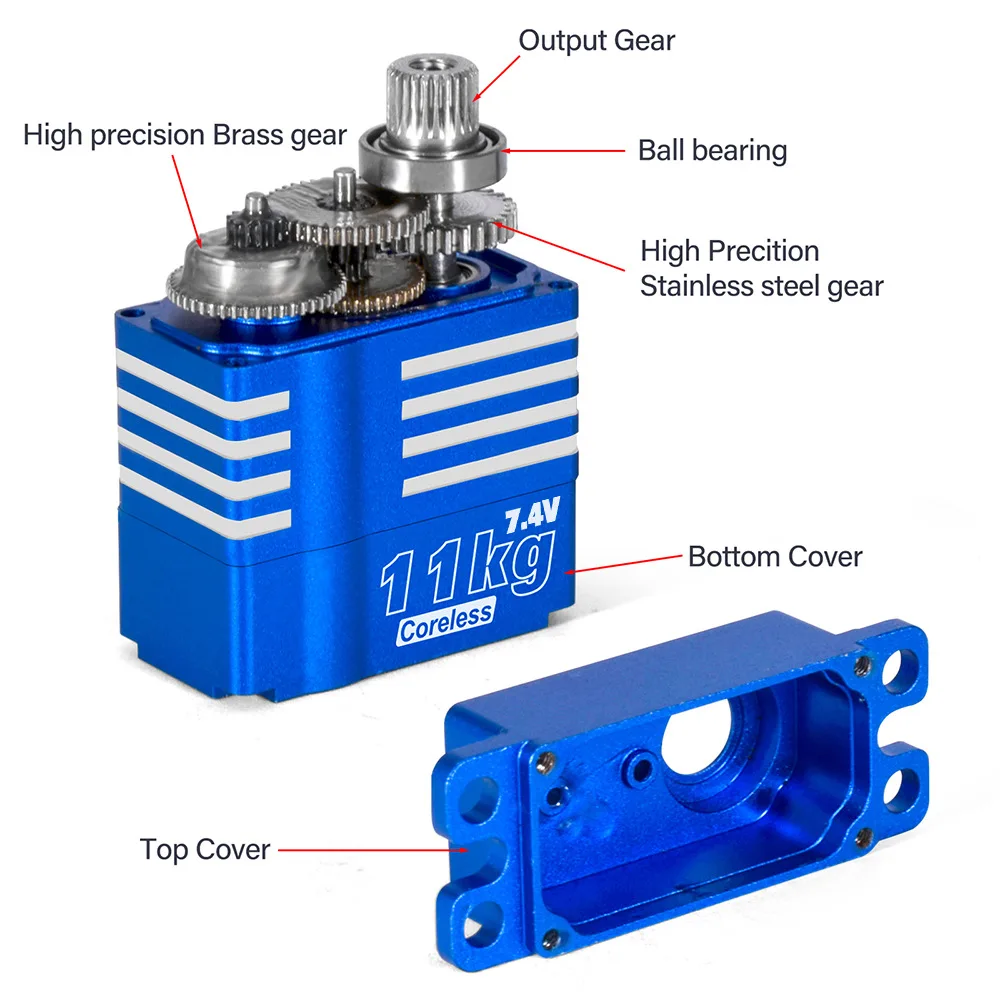 Фото 9IMOD RC Digatal Servo 11 кг сервопривод с металлической шестерней без сердечника 4,8-8,4 В для 1/8 1/10 1/12 1/18 RC автомобиля RC вертолет DIY аксессуары №2