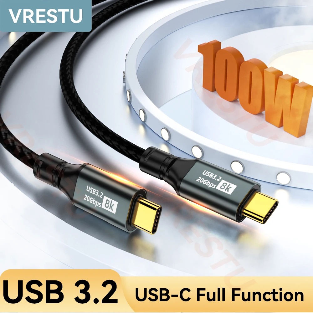 PD100W USB 3. 0 20 ГБ, Type C Ke C кабель 5A, cepcepat кабель 8K @ 60 Гц для MacBook iPhone 15 Nintendo Switch Galaxy Steam Deck