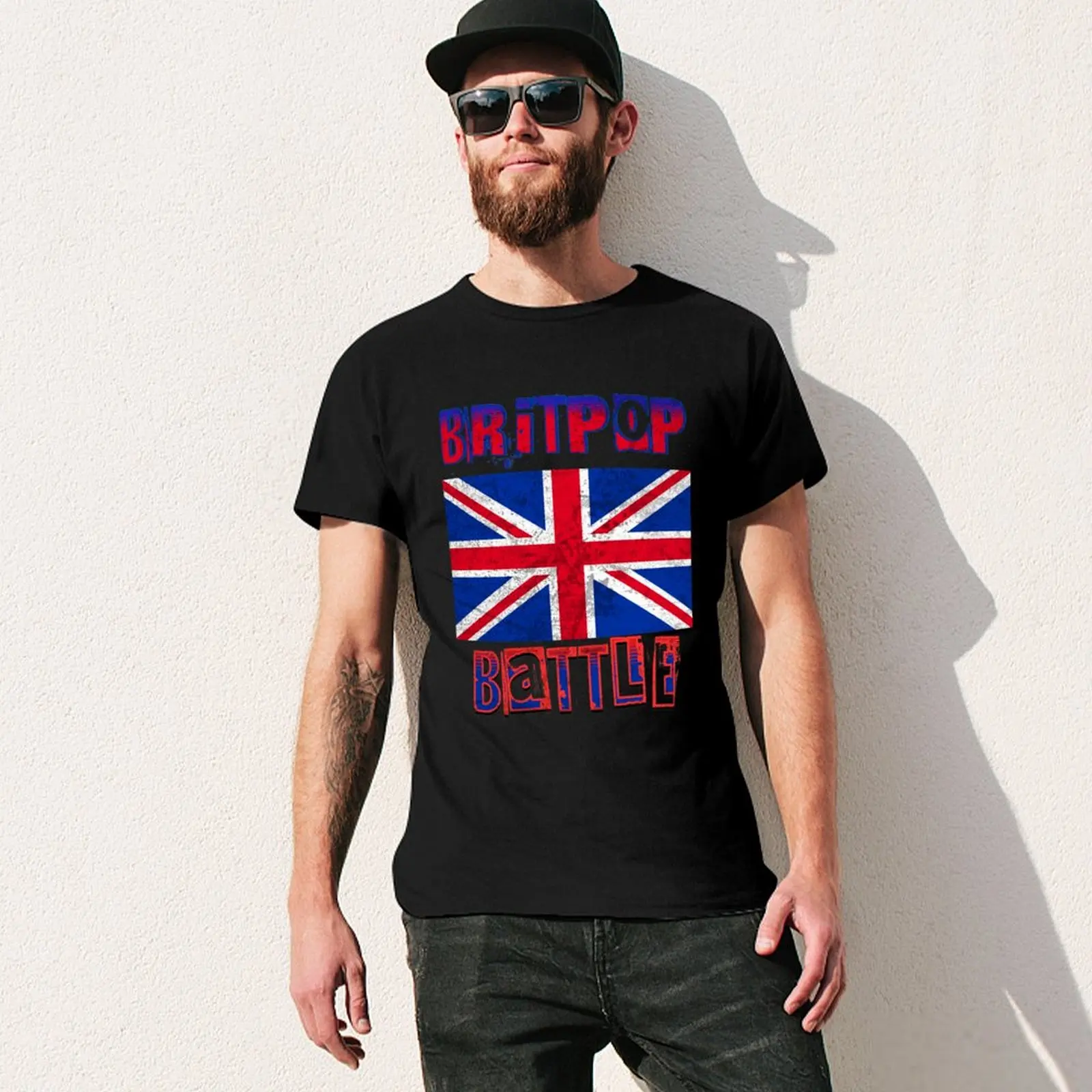 Фото Футболка Britpop, винтажная забавная рубашка, хлопковая винтажная одежда, мужские футболки Fruit of the Loom №3