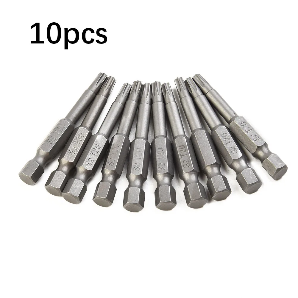 10 шт. 50 мм длинная отвертка Torx T20 1/4 дюйма шестигранный хвостовик Шестигранная ручка T20 магнитный наконечник отвертки сверло ручные инструменты