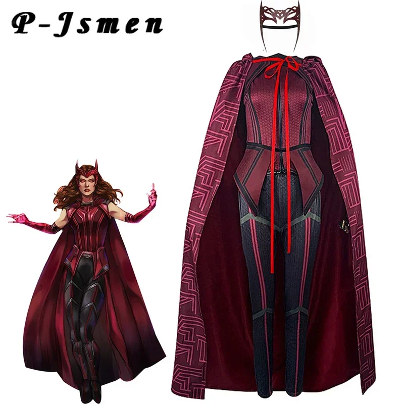 Костюм для косплея Caffele Wanda Vision Scarlet Witch, женские карнавальные костюмы на Хэллоуин, MN9