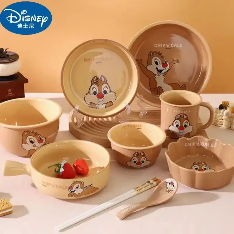 Фото Лидер продаж, керамическая кружевная миска Disney Chichiti, милые красивые товары для дома, Салатница для завтрака, керамическая миска для лапши, палочки для еды, праздничный подарок №2
