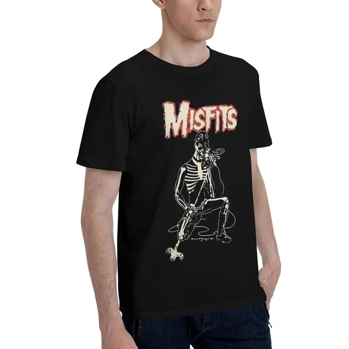 Фото Misfits, Skeleton, Danzig, 100% хлопок, повседневная дышащая удобная Kawaii, новые подарки и футболки, мужская футболка №2