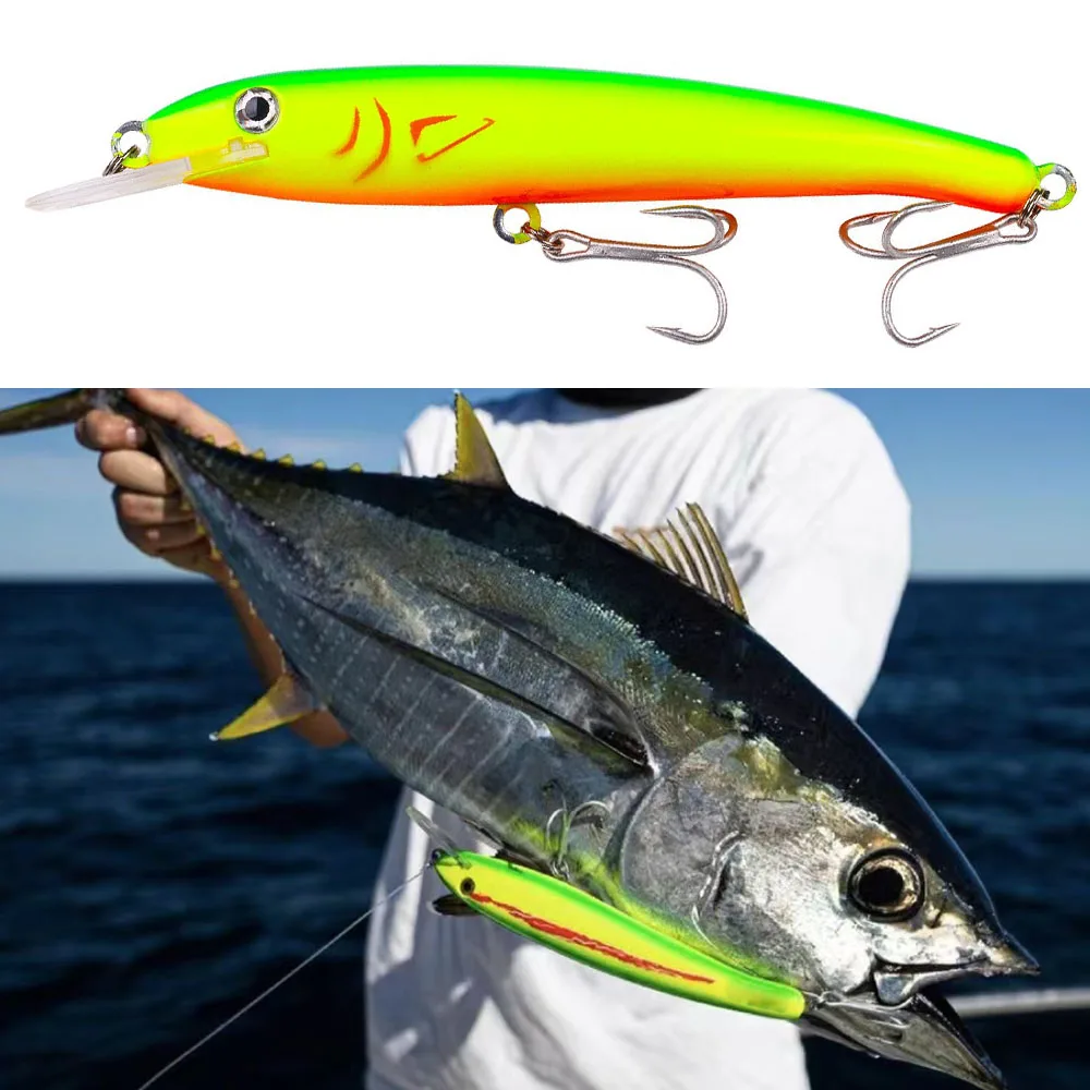 Фото 30 г 44 г Wahoo приманки Deepsea Diving Minnow Bass морская рыболовная снасть для морской рыбалки Laser Pro воблер Crankbait Tuna большая приманка для рыбы №5