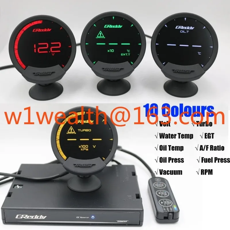 10-цветный контроллер Greddi Racing Gauge 74 мм EXT турбина об/мин температура гидравлический пресс об/мин EGT AF датчик уровня топлива