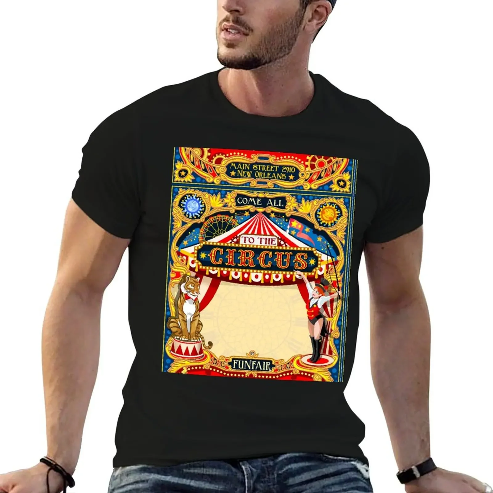 Футболка с плакатом Circus Carnival Invite, мужская футболка большого размера, мужская футболка с короткими рукавами в тяжелом весе