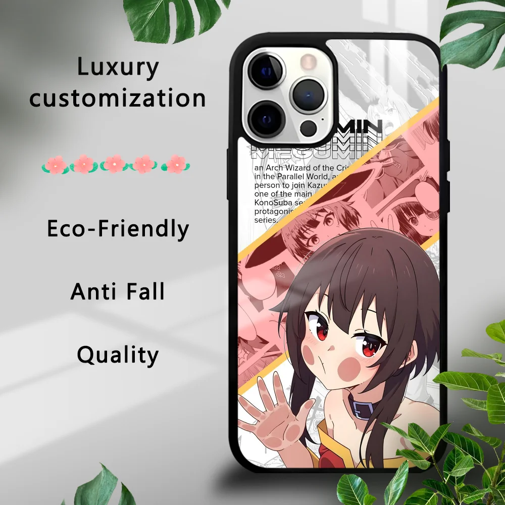 Фото Милый чехол для телефона с изображением аниме M_Megumin K_Konosuba для iPhone 16, 15, 14, 13, 12, 11 Pro Xs Max Mini Plus Celulares Hard Funda №2