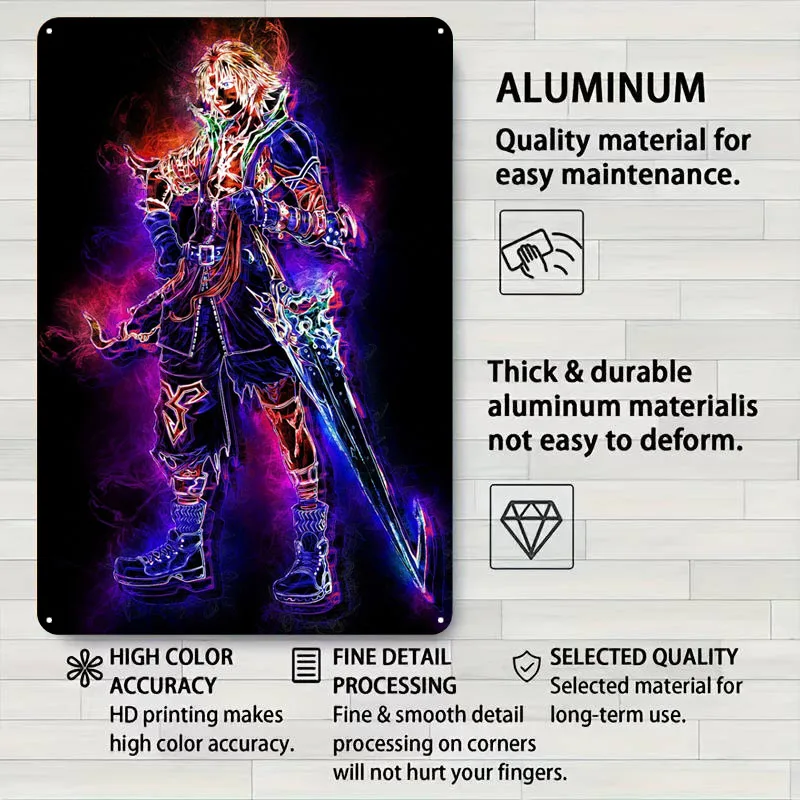 Фото TIDUS FFX жестяные знаки, постер для видеоигр, украшение сада, гостиная, металлическая вывеска на заказ для настенного художественного украшения, бар №4