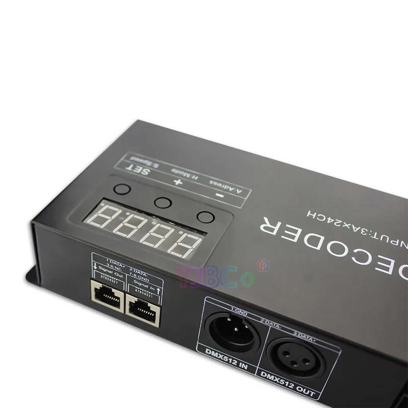 24-канальный декодер DMX 512, 5 В, 12 В, 24 В, 3 А * 24 канала, одноцветная Светодиодная лента RGB, контроллер освещения сцены, PWM DMX512/1990, диммер сигнала