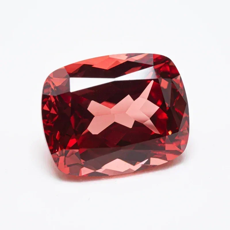 Фото Выращен в лаборатории Padparadscha, прямоугольная форма подушки, огненный цветок лотоса VVS1, подвески «сделай сам», для изготовления драгоценностей, выбор, сертификат AGL №3