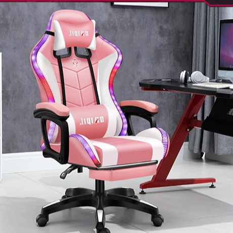 Фото Горячая Распродажа, дешевое светодиодное Rgb Silla Gamer из искусственной кожи, гоночное игровое кресло, игровое кресло с подставками для ног и массажем №5