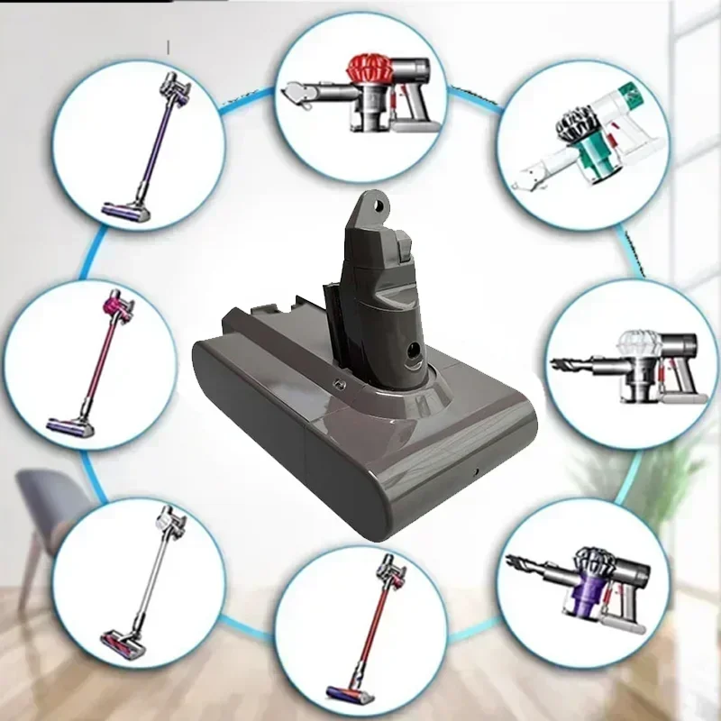 Фото Для Dyson V6, 21,6 В 4,8/6,8/9,8/12,8 Ач аккумуляторный пылесос DC58, DC59, DC62,650,770,880,SV03,SV04,SV05,SV06,SV07,SV09 №4