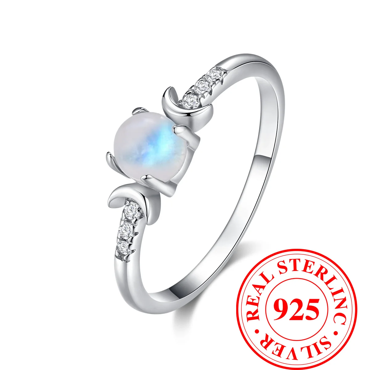 Женское кольцо из серебра 925 пробы с лунным камнем (art.: 3920ca3ffdaad) - 3920ca3ffdaad