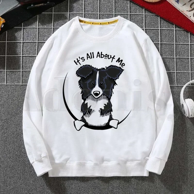 Фото I Love My Border Collie Dog 90-е Ullzang свитшот с принтом трендовая мужская одежда в стиле хип-хоп мужской круглый вырез №3