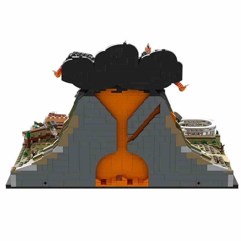 Фото Moc строительные кирпичи, модель с видом на улицу, Vesuvius Pompeii Volcano, технология, модульные блоки, подарки, игрушки для детей, наборы для самостоятельной сборки, сборка №3